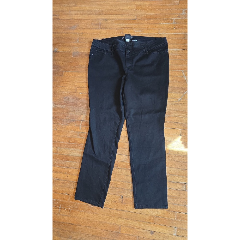 Source of Wisdom London Skinny Black Pants Womens Size 22 Casual Denim Style